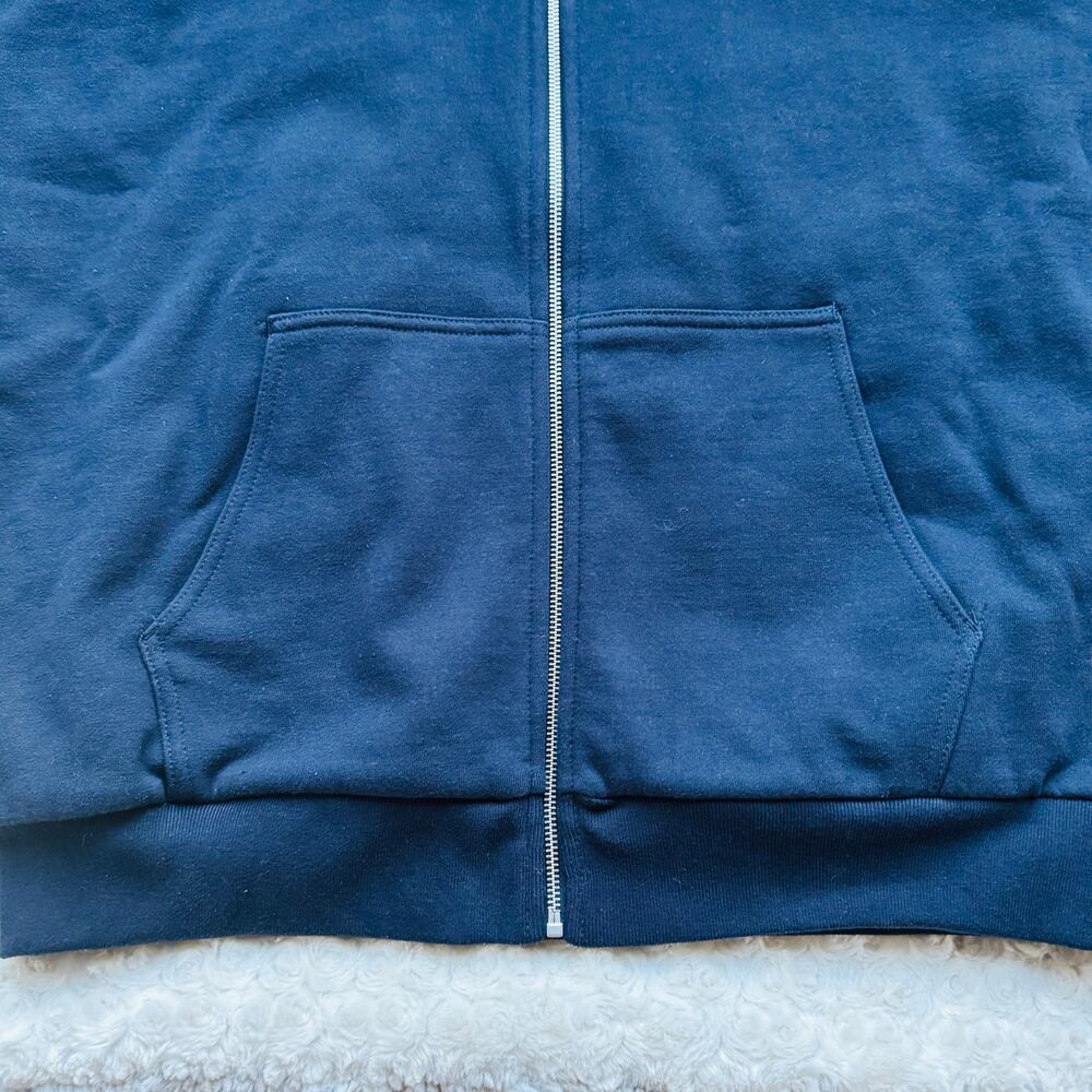 Brandy Melville Womens Blue Oversized Christy Plaid Hoodie Size Large XL NEW - Picture 8 of 16